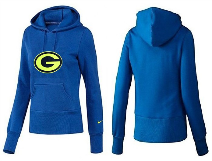 Nike Packers Team Logo Blue Women Pullover Hoodies 01