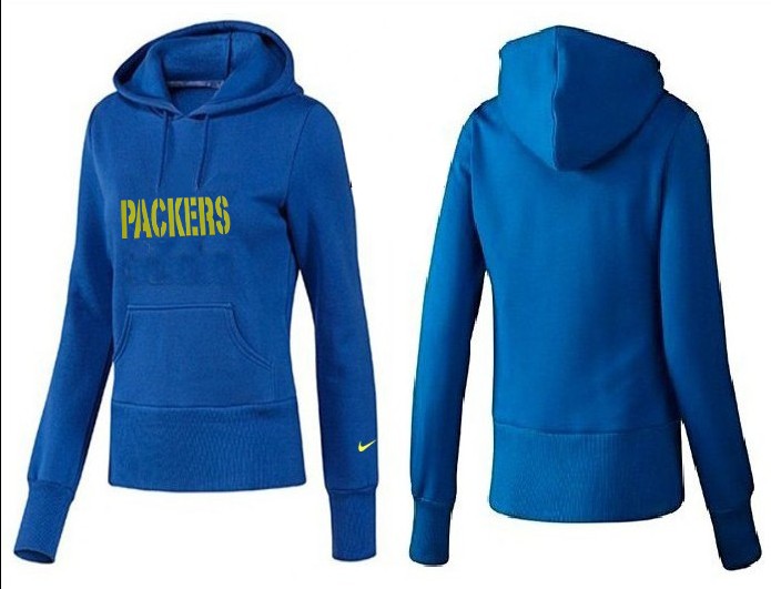 Nike Packers Team Logo Blue Women Pullover Hoodies 02