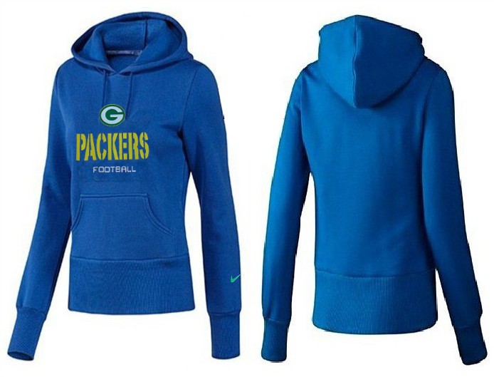 Nike Packers Team Logo Blue Women Pullover Hoodies 03
