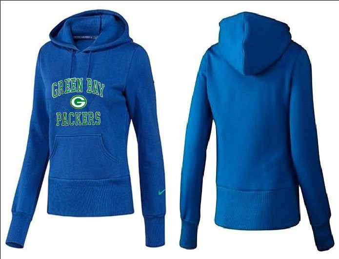Nike Packers Team Logo Blue Women Pullover Hoodies 04