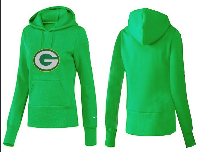 Nike Packers Team Logo Green Women Pullover Hoodies 05