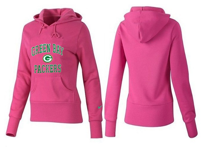 Nike Packers Team Logo Pink Women Pullover Hoodies 02