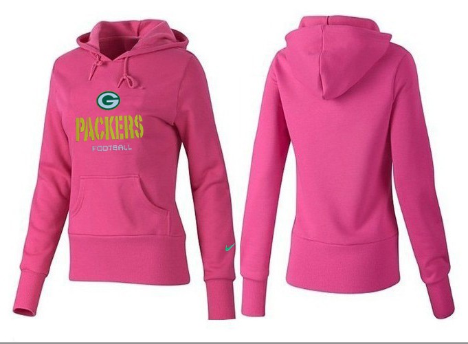 Nike Packers Team Logo Pink Women Pullover Hoodies 03