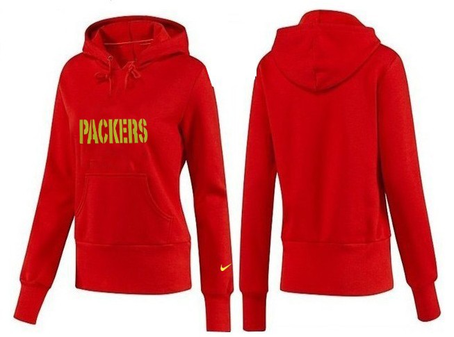 Nike Packers Team Logo Red Women Pullover Hoodies 01