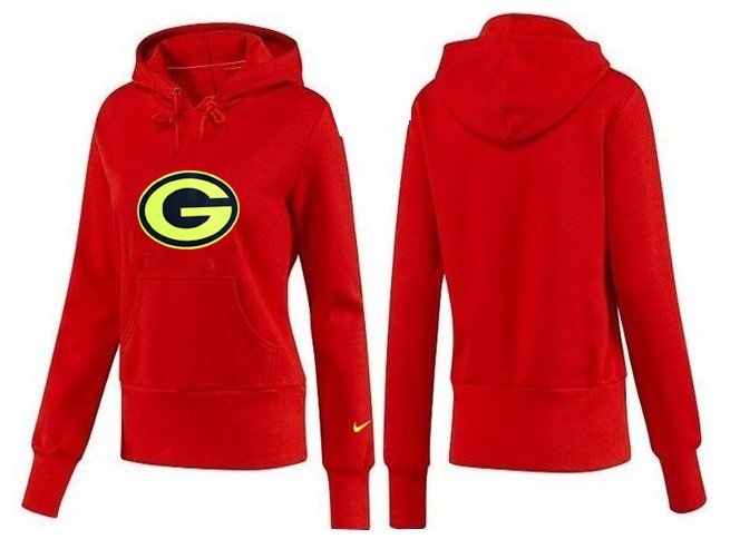 Nike Packers Team Logo Red Women Pullover Hoodies 02