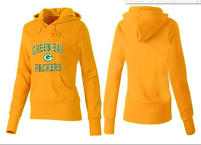 Nike Packers Team Logo Yellow Women Pullover Hoodies 02