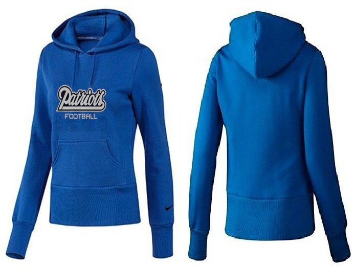 Nike Patriots Team Logo Blue Women Pullover Hoodies 01