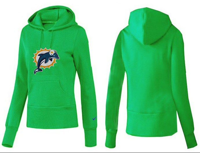 Nike Dolphins Team Logo Green Women Pullover Hoodies 01