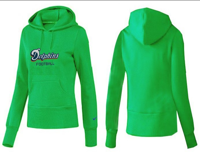 Nike Dolphins Team Logo Green Women Pullover Hoodies 04