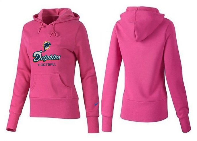 Nike Dolphins Team Logo Pink Women Pullover Hoodies 01