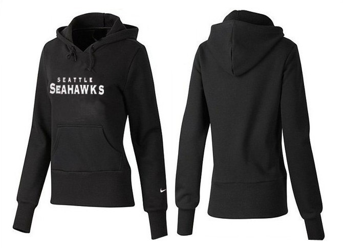 Nike Seahawks Team Logo Black Women Pullover Hoodies 05