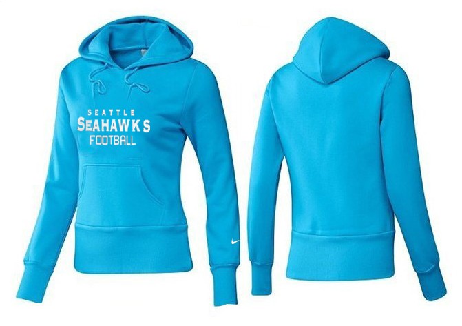 Nike Seahawks Team Logo L.Blue Women Pullover Hoodies 04