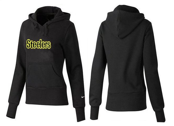 Nike Steelers Team Logo Black Women Pullover Hoodies 05