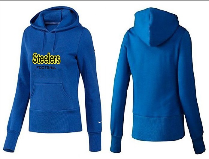 Nike Steelers Team Logo Blue Women Pullover Hoodies 03