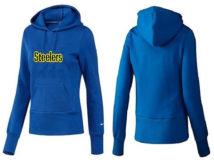 Nike Steelers Team Logo Blue Women Pullover Hoodies 04