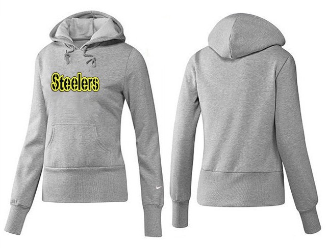 Nike Steelers Team Logo Grey Women Pullover Hoodies 01