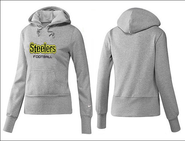 Nike Steelers Team Logo Grey Women Pullover Hoodies 02