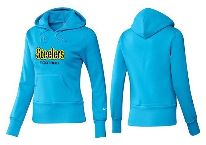 Nike Steelers Team Logo L.Blue Women Pullover Hoodies 02