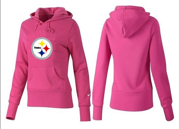 Nike Steelers Team Logo Pink Women Pullover Hoodies 01