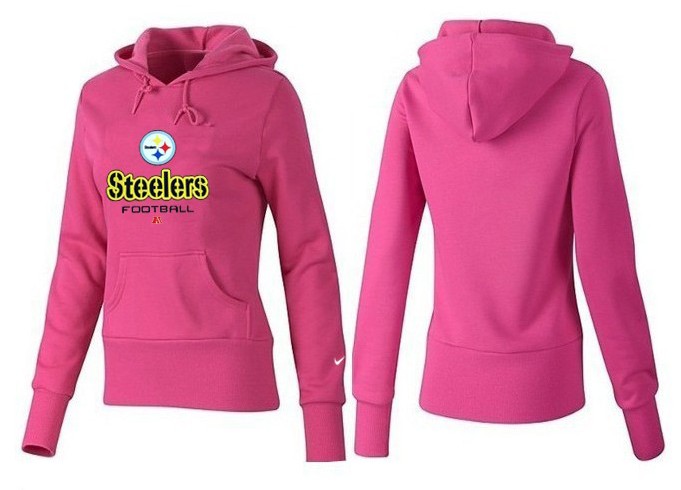 Nike Steelers Team Logo Pink Women Pullover Hoodies 03