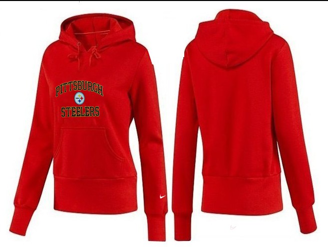 Nike Steelers Team Logo Red Women Pullover Hoodies 02