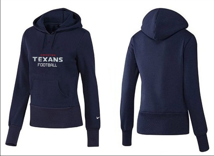 Nike Texans Team Logo D.Blue Women Pullover Hoodies 04