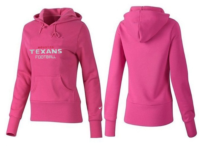 Nike Texans Team Logo Pink Women Pullover Hoodies 01