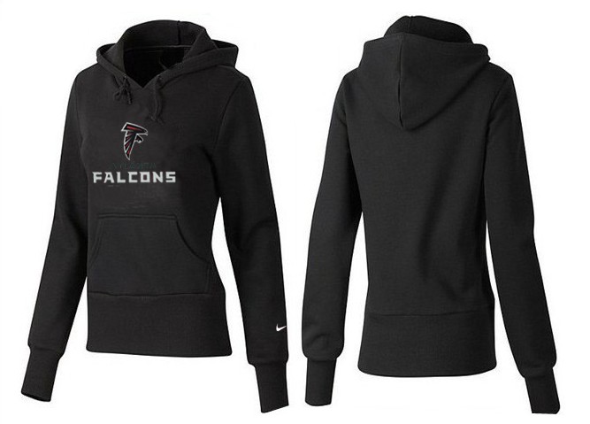 Nike Falcons Team Logo Black Women Pullover Hoodies 01