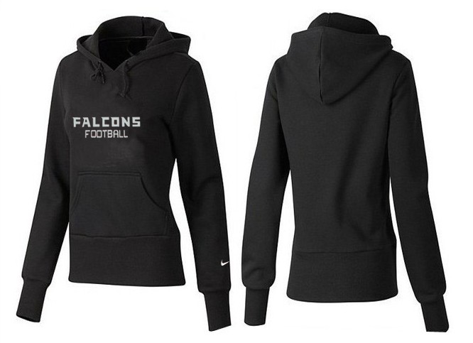 Nike Falcons Team Logo Black Women Pullover Hoodies 02