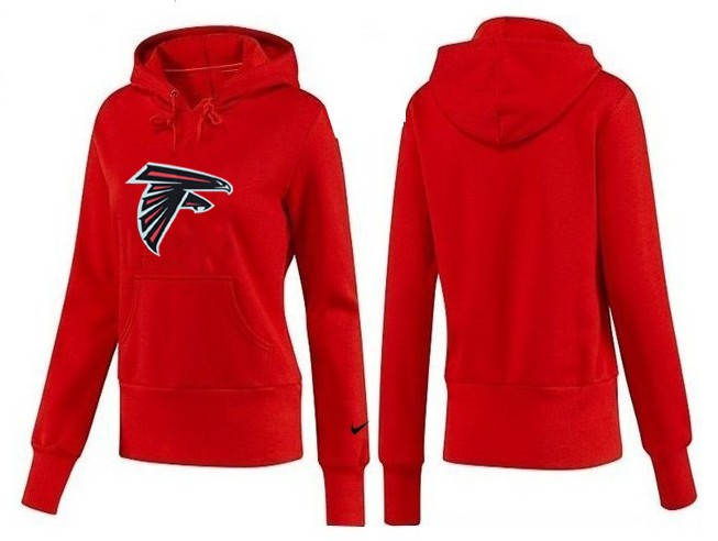 Nike Falcons Team Logo Red Women Pullover Hoodies 03