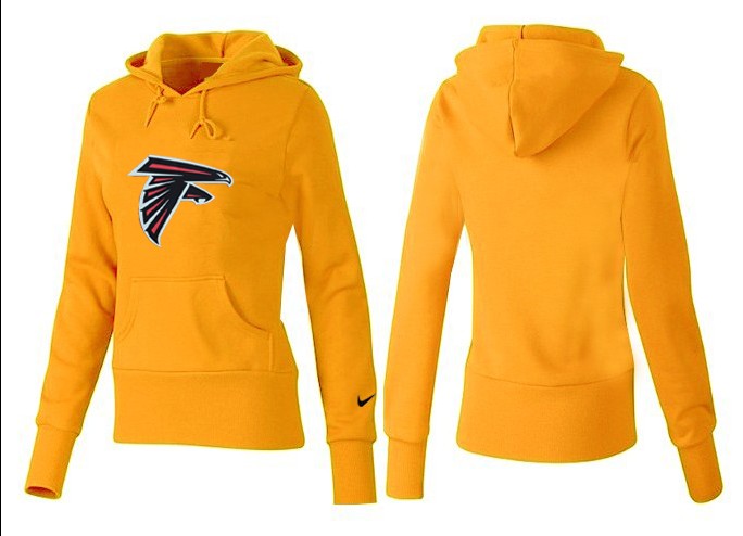 Nike Falcons Team Logo Yellow Women Pullover Hoodies 02