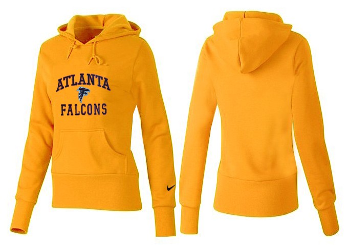 Nike Falcons Team Logo Yellow Women Pullover Hoodies 03