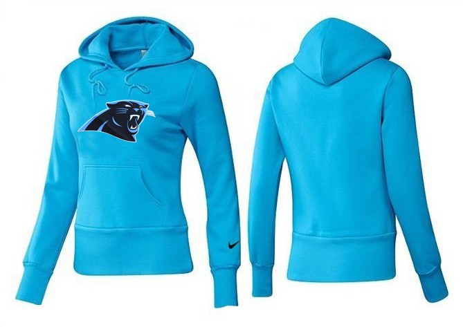 Nike Panthers Team Logo L.Blue Women Pullover Hoodies 01