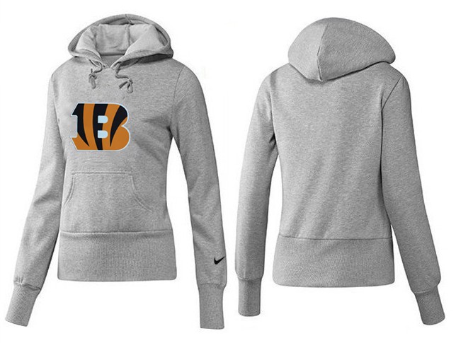 Nike Bengals Team Logo Grey Women Pullover Hoodies 01