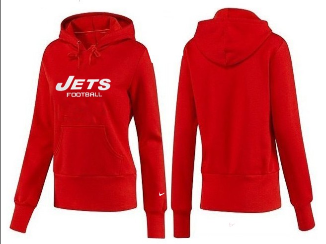 Nike Jets Team Logo Red Women Pullover Hoodies 04