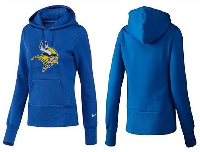 Nike Vikings Team Logo Blue Women Pullover Hoodies 01