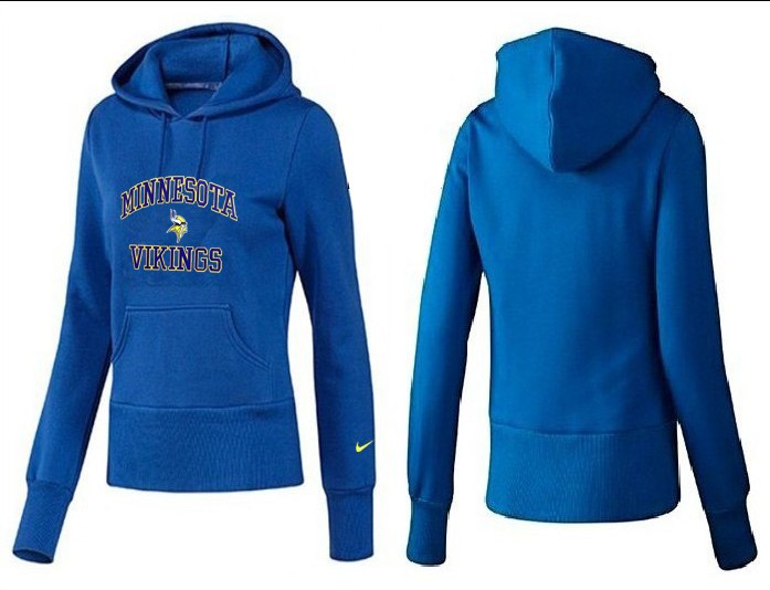 Nike Vikings Team Logo Blue Women Pullover Hoodies 02