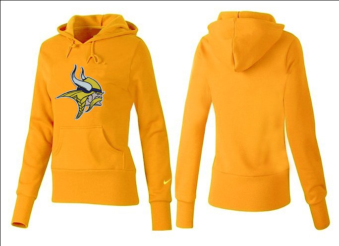 Nike Vikings Team Logo Yellow Women Pullover Hoodies 01