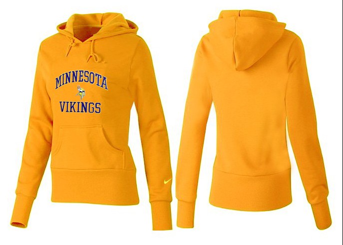 Nike Vikings Team Logo Yellow Women Pullover Hoodies 02