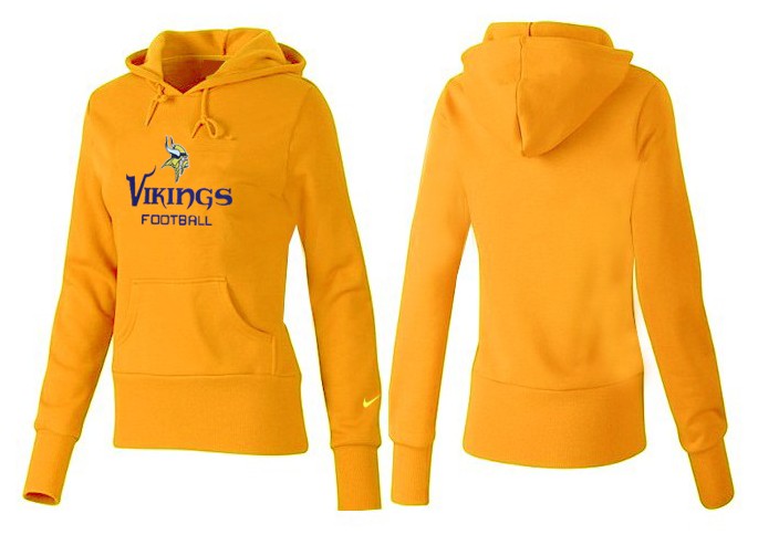 Nike Vikings Team Logo Yellow Women Pullover Hoodies 03