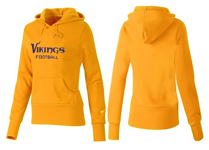 Nike Vikings Team Logo Yellow Women Pullover Hoodies 04