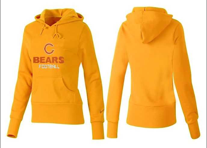Nike Bears Team Logo Yellow Women Pullover Hoodies 03.png