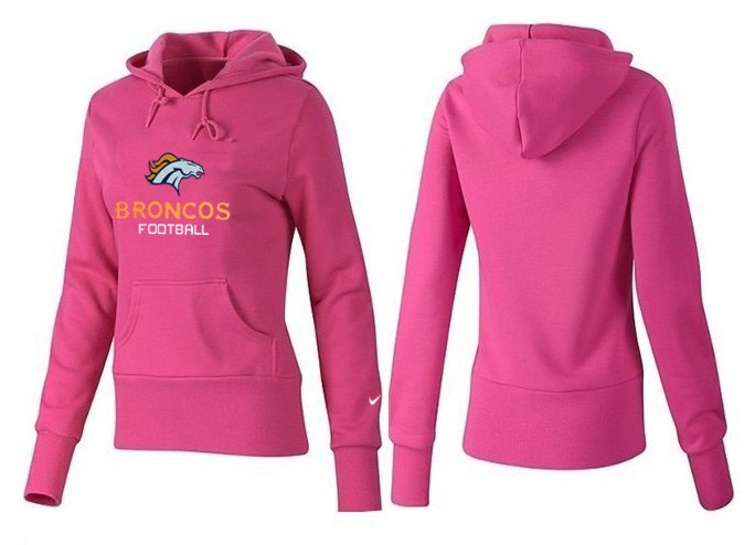 Nike Broncos Team Logo Pink Women Pullover Hoodies 01