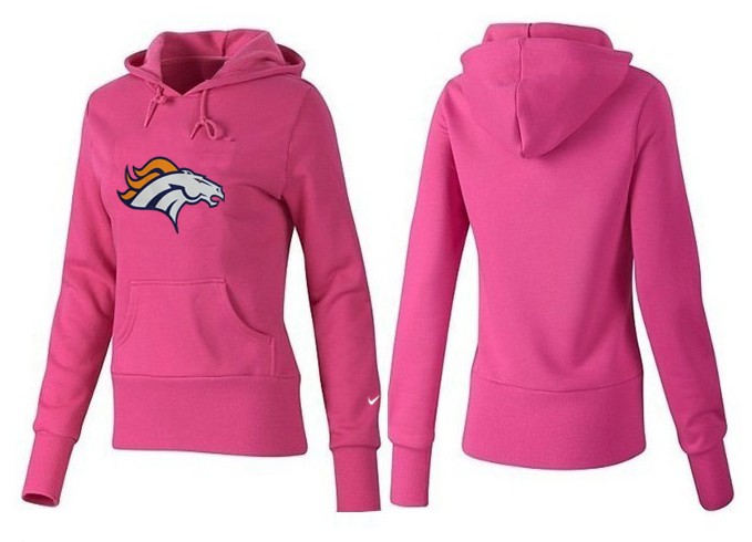 Nike Broncos Team Logo Pink Women Pullover Hoodies 03