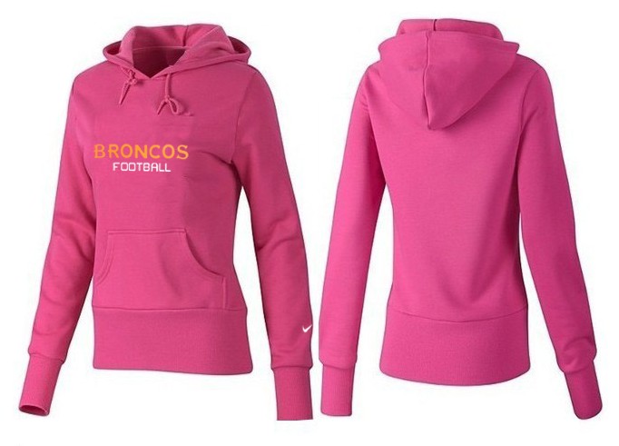 Nike Broncos Team Logo Pink Women Pullover Hoodies 04