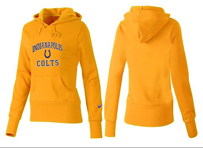 Nike Colts Team Logo Yellow Women Pullover Hoodies 02