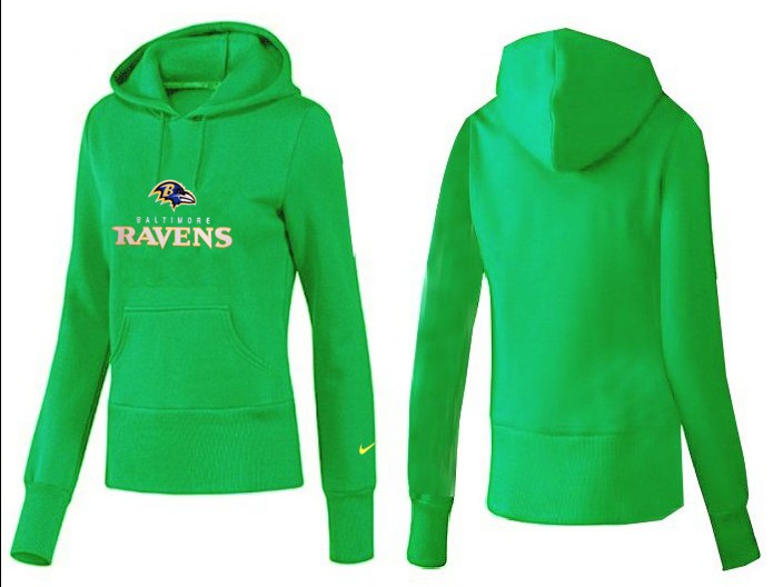 Nike Ravens Team Logo Green Women Pullover Hoodies 03