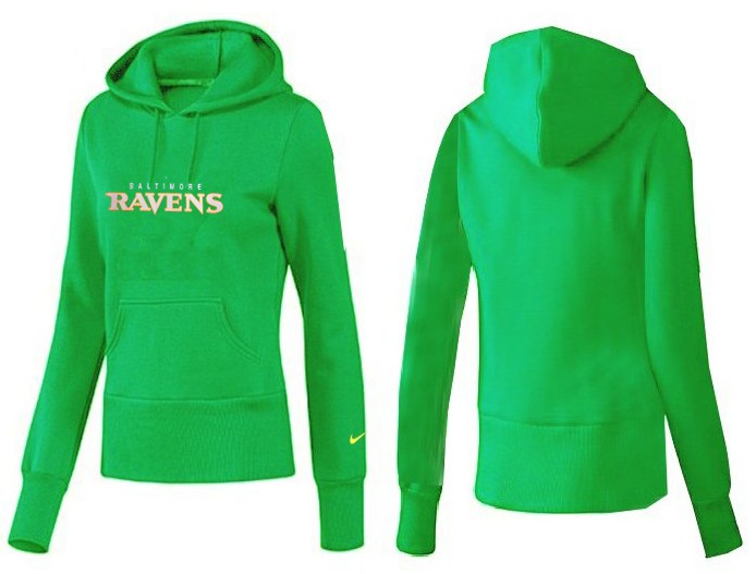 Nike Ravens Team Logo Green Women Pullover Hoodies 04