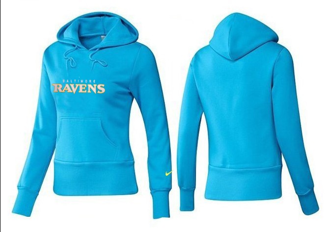 Nike Ravens Team Logo L.Blue Women Pullover Hoodies 01