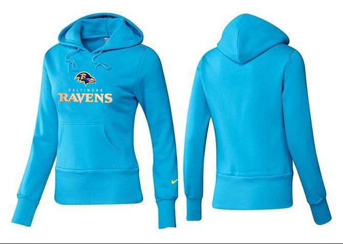 Nike Ravens Team Logo L.Blue Women Pullover Hoodies 02